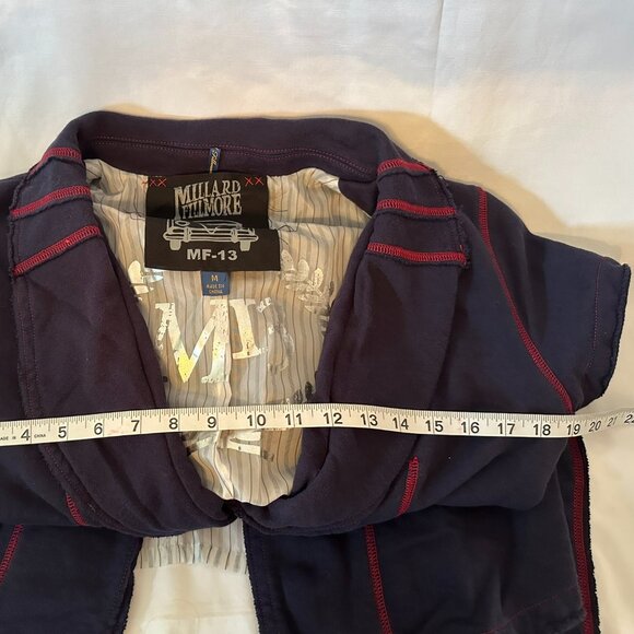 Millard Fillmore MF-13 Short Sleeve Navy Blue With Red Stitching Jacket W Sz M - Picture 5 of 13